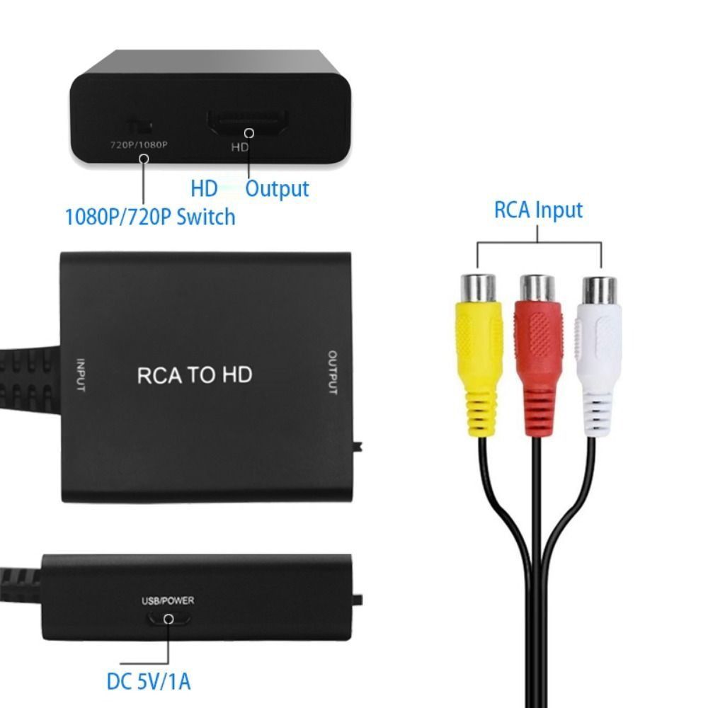 ТВ Игры Поддержка PAL NTSC 1080P 3 RCA RCA в HD Конвертер AV в HD Кабель CVBS Композитный