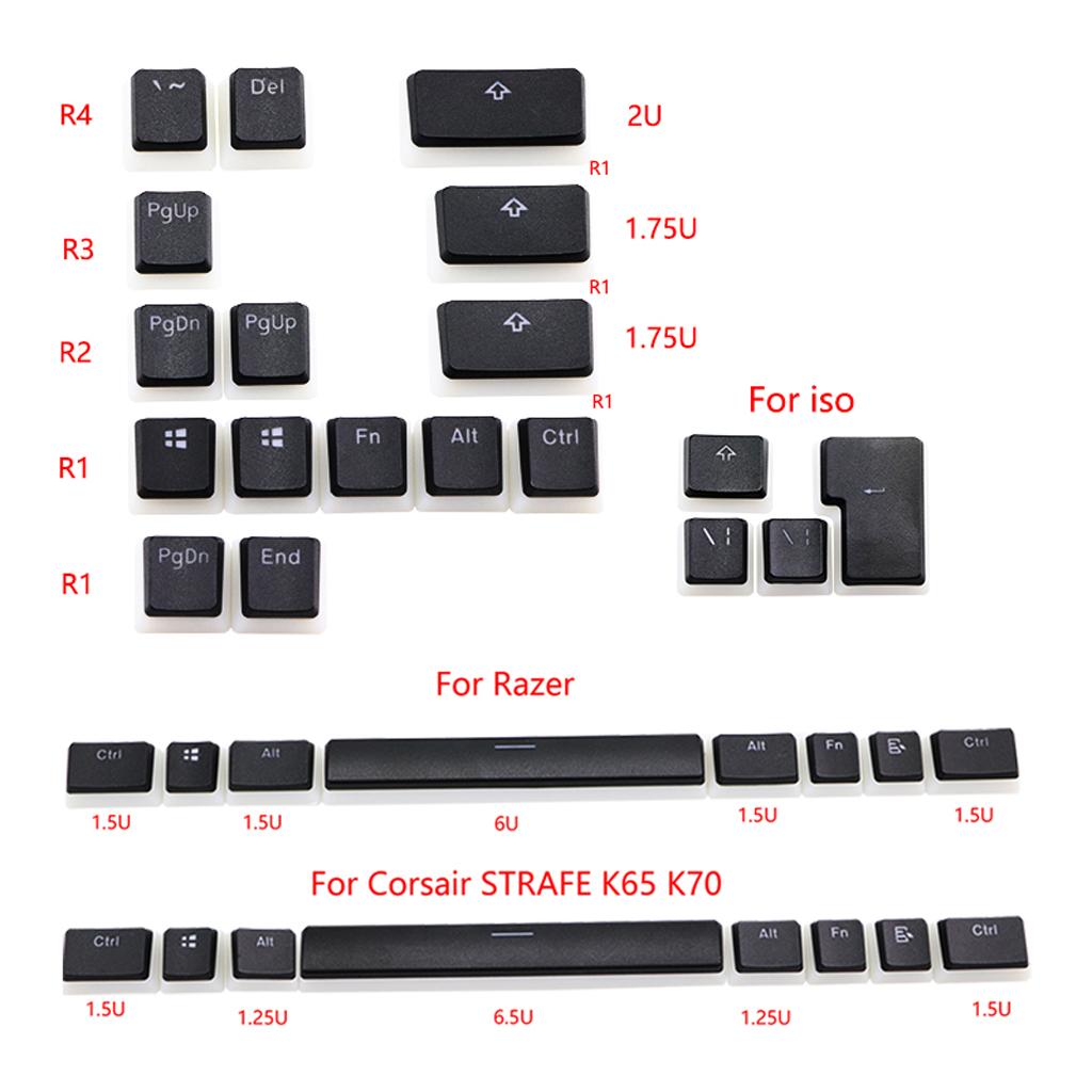 Pudding PBT Double Shot Колпачок клавиши OEM Подсветка для Механических Клавиатур Черный GH60 Poker 87 Tkl 104 108