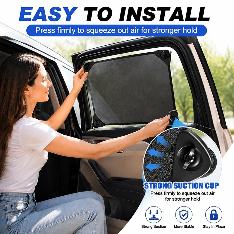 Car Side Window Sun Shade With Suction Cup Universal Retractable Sunshade Baby Safety UV Protection