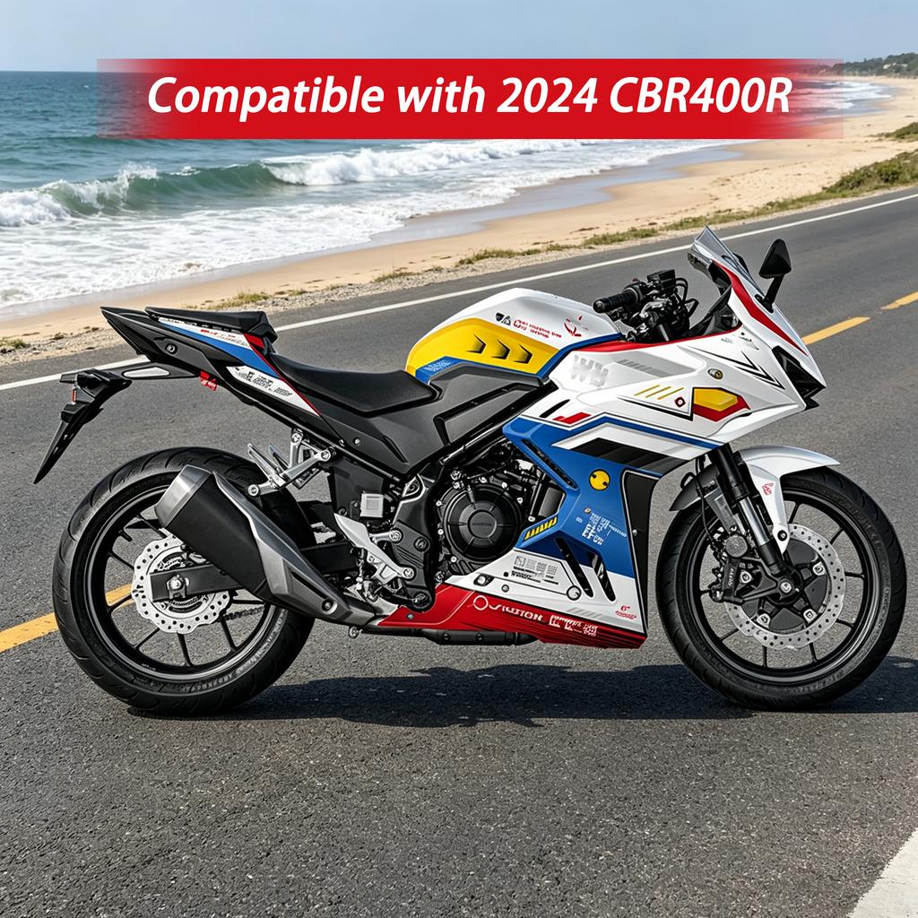 Compatible with Honda 2024 CBR400R Motorcycle Full Body Decals Waterproof Stickers Anti Scratch Decorative Graphics Decals