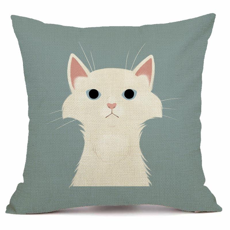 RZN черная льняная наволочка для домашнего животного и кота, квадратная декоративная наволочка для дивана, чехол для подушки с животным узором 45X45 см