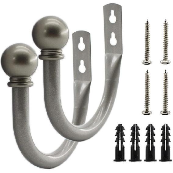 Decorative Curtain Holdbacks,ULIFESTAR Wall Mounted Window Drapery Tiebacks Hooks Drape Holdbacks Holders for Bedroom,Livingroom,Office with