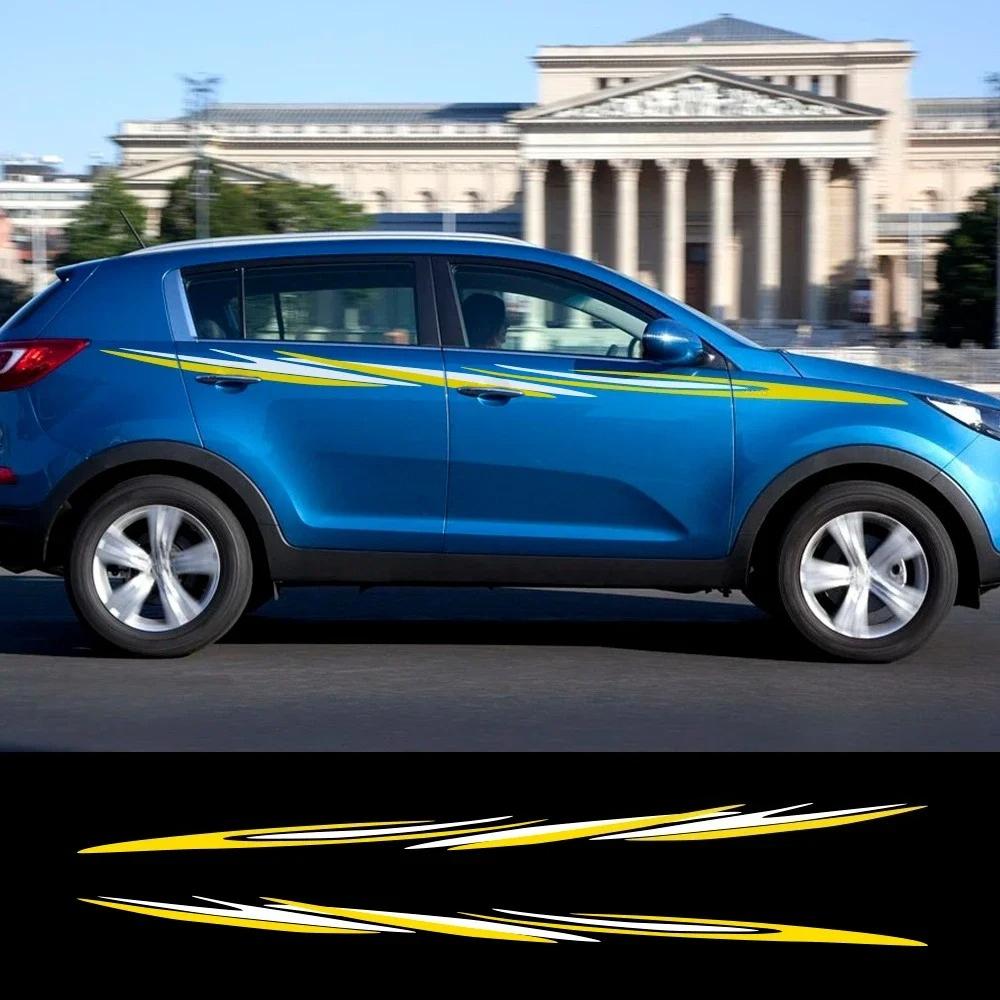 2 шт. Наклейки на боковую линию двери автомобиля Для Kia Sportage Кузов автомобиля Спортивный стиль Полосы Виниловая пленка ПВХ Декоративные наклейки Аксессуары для тюнинга