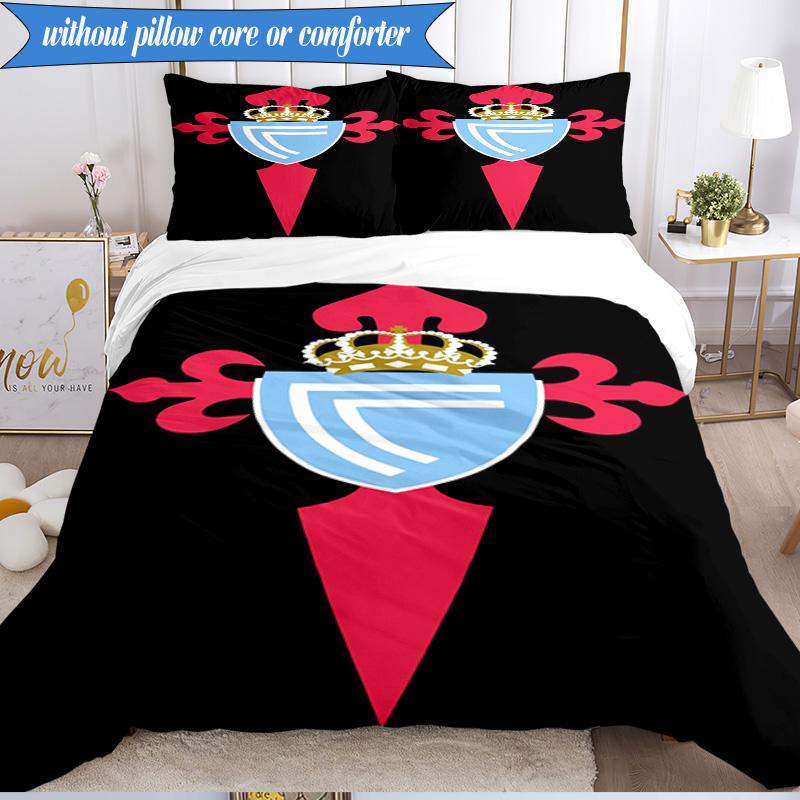 Celta Vigo Crest Design 3pcs Bedding,Including 1pc Duvet Cover And 2pcs Pillowcases Perfect for Christmas,Ideal for Bedroom, Dormitory