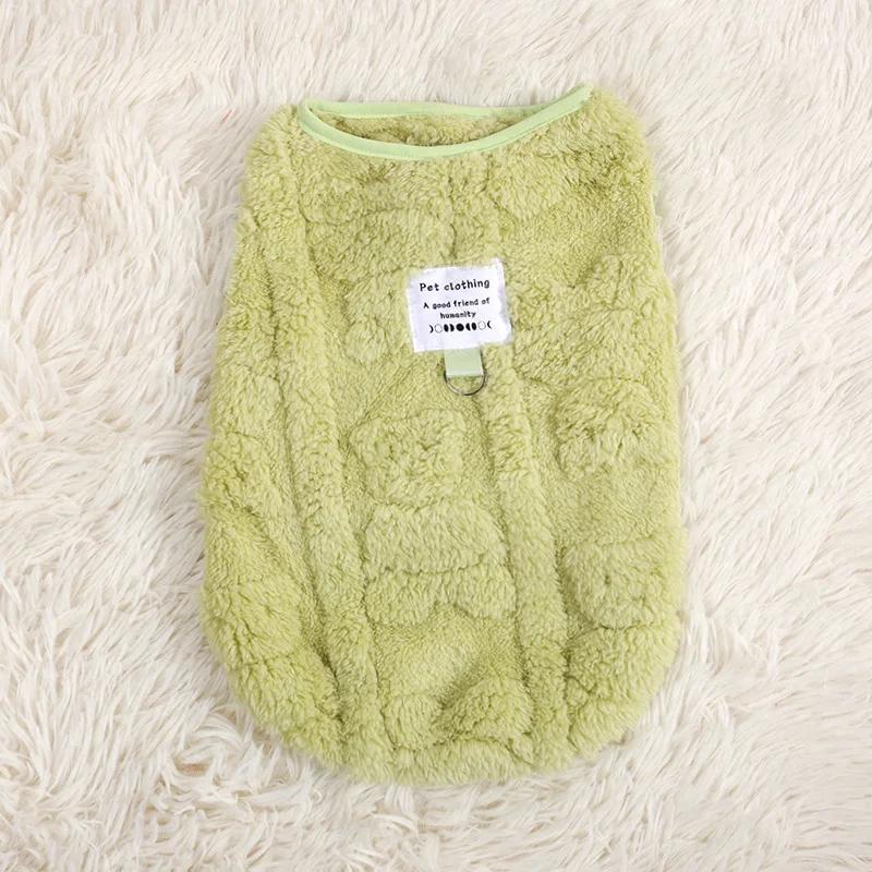 Зимняя теплая одежда для собак Cue Coral Fleece Puppy жилет для маленьких собак куртка Macarons мягкая буксируемая куртка для собак Одежда для кошек