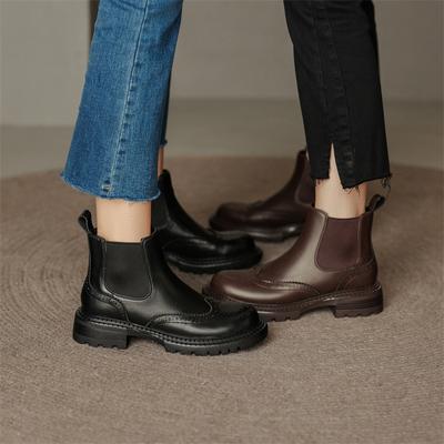 Женская обувь, женские ботинки, туфли на массивном каблуке с круглым носком, зимние современные ботинки, ботильоны на платформе, ботильоны на каблуке в стиле ретро