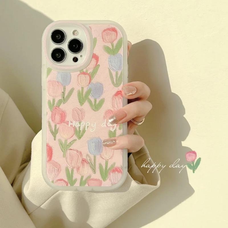 Красочный чехол для телефона с цветами для iPhone 11 12 13 14 15 16 17 Pro Max 12 Mini 14Pro 13Pro Мягкий чехол из ТПУ