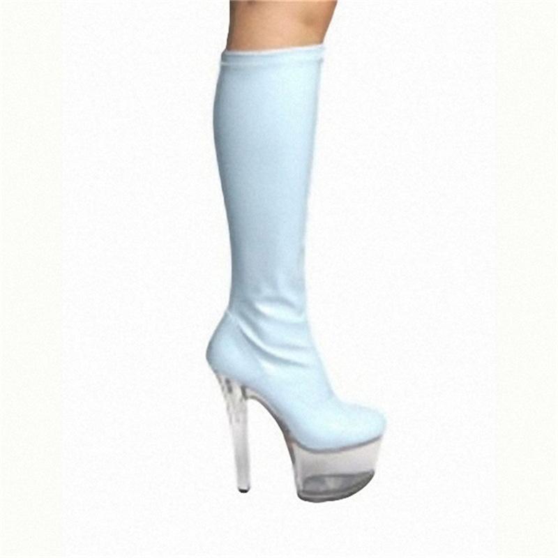 Осень 24 года, самопроверка, высокий цилиндр, круглый каблук, супер высокий каблук, клееная подошва, модные ботинки, черные, 15 см, водонепроницаемые, стол