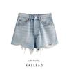 Kaslead Новое поступление Женская одежда Модный стиль Модные Универсальные Джинсовые шорты с высокой талией и стразами 8197202