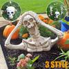 Halloween Garden Decoration Holding Head Screaming Skull Head Horror Zombie Half Body Resin Garden Decoration Ornament