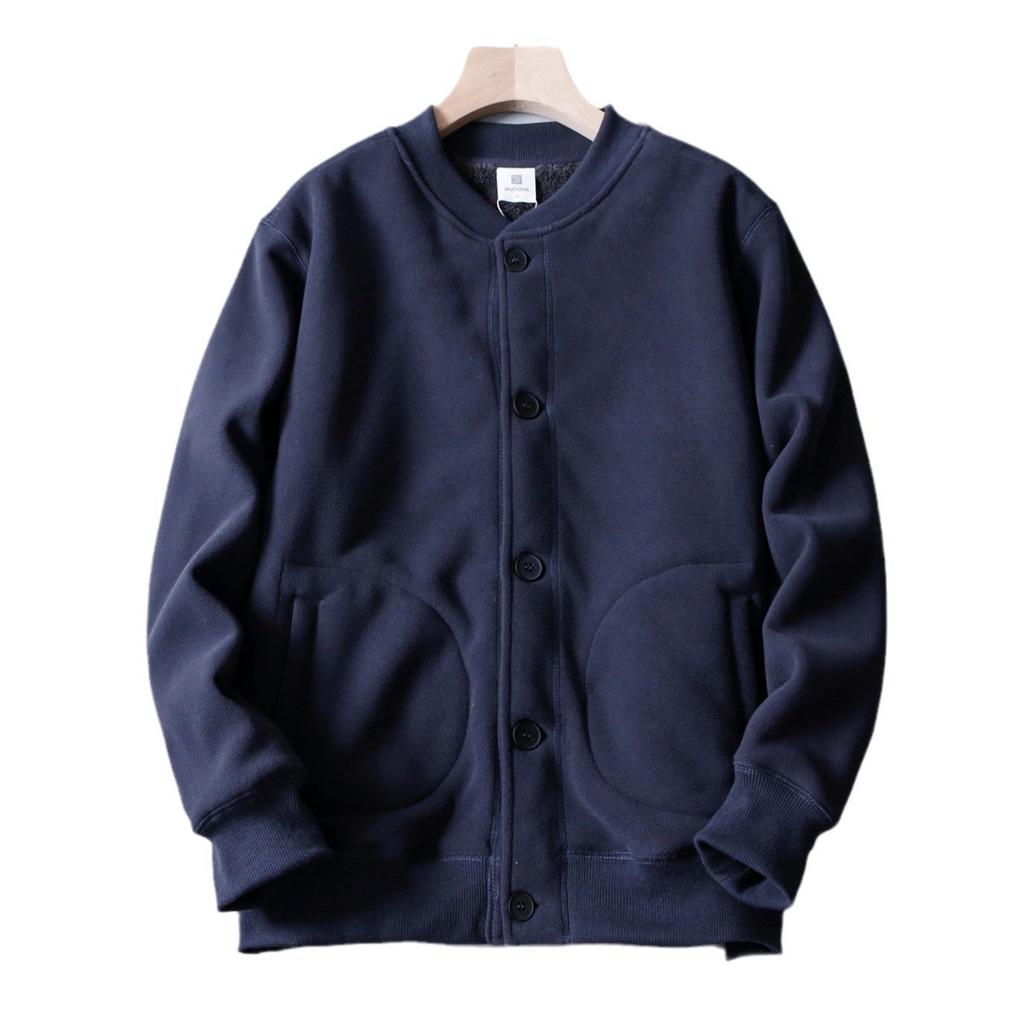 Мужская зимняя повседневная бейсбольная куртка с воротником-стойкой - флис с хлопковым бархатом, модный стиль Flight