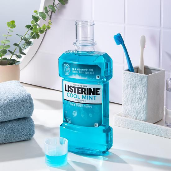 Listerine Жидкий охлаждающий мятный ополаскиватель для полости рта Triple Plan (750мл