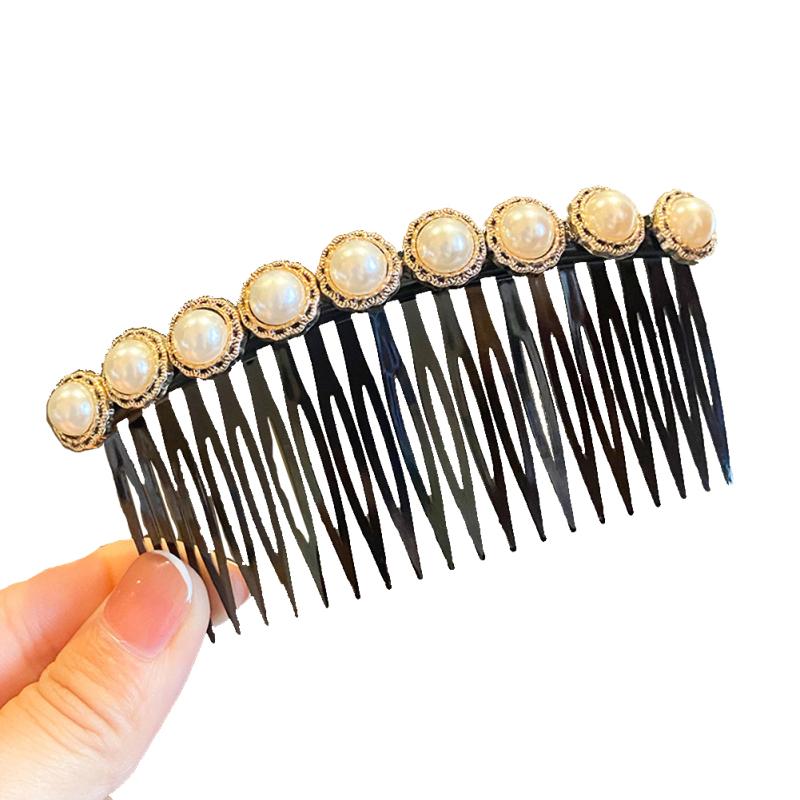 Жемчужная расческа для волос Расческа-вставка Измельченная отделка волос Артефакт Заколка для волос Головной убор Нескользящая заколка