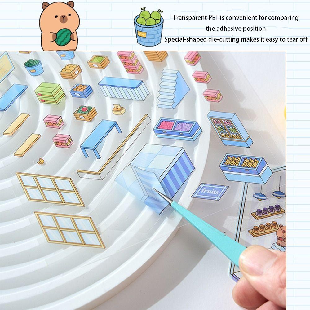 3D Миниатюрная сцена 3D Наклейки Наклейка для ноутбука Капибара Новые наклейки для ландшафтного дизайна