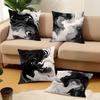 Black And Gold Brushstroke Art Pillowcasebedroom Living Room Sofa Home Decor Polyester Cushion Cover With Zipper