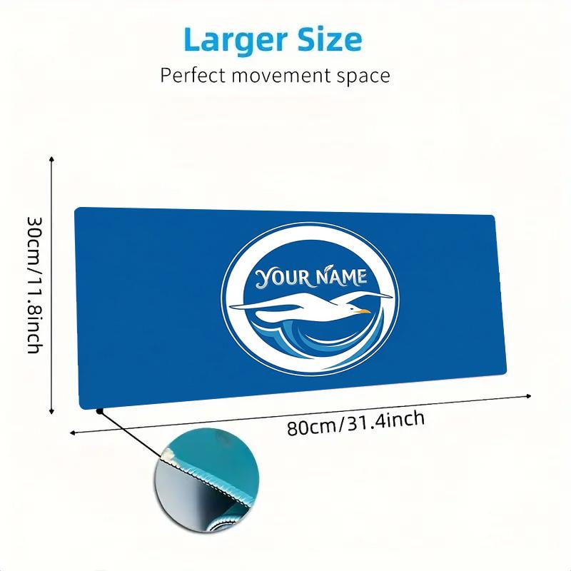 Brighton Hove Albion Custom Name Large Size Mouse Pad Large Gaming Table Cushion Non-slip Laptop Tablet Big Mousepad XXL Mat Mini PC Playmat With Lock