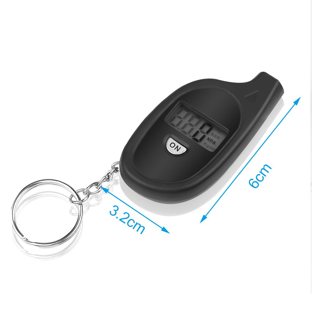 Electronic Tire Pressure Gauge Portable Mini Keychain Style PSI Kpa Bar Pressure Gauge Tire Air Pressure Meter for Vehicle Motorcycle Car