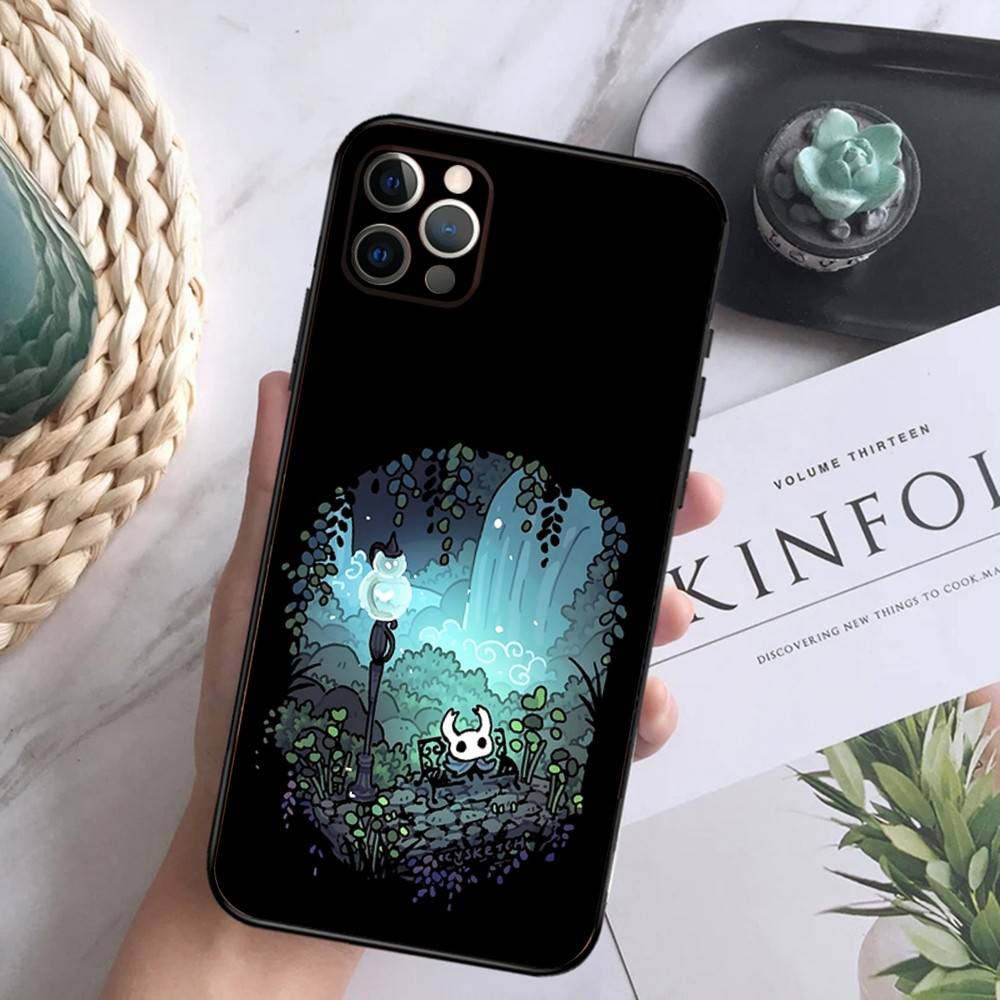H-Hollow Knight Silksong Phone Case For iPhone 17,16,15,14,13,12,Pro,Max,Plus,E,SE4,Air,Mini Black Soft Box