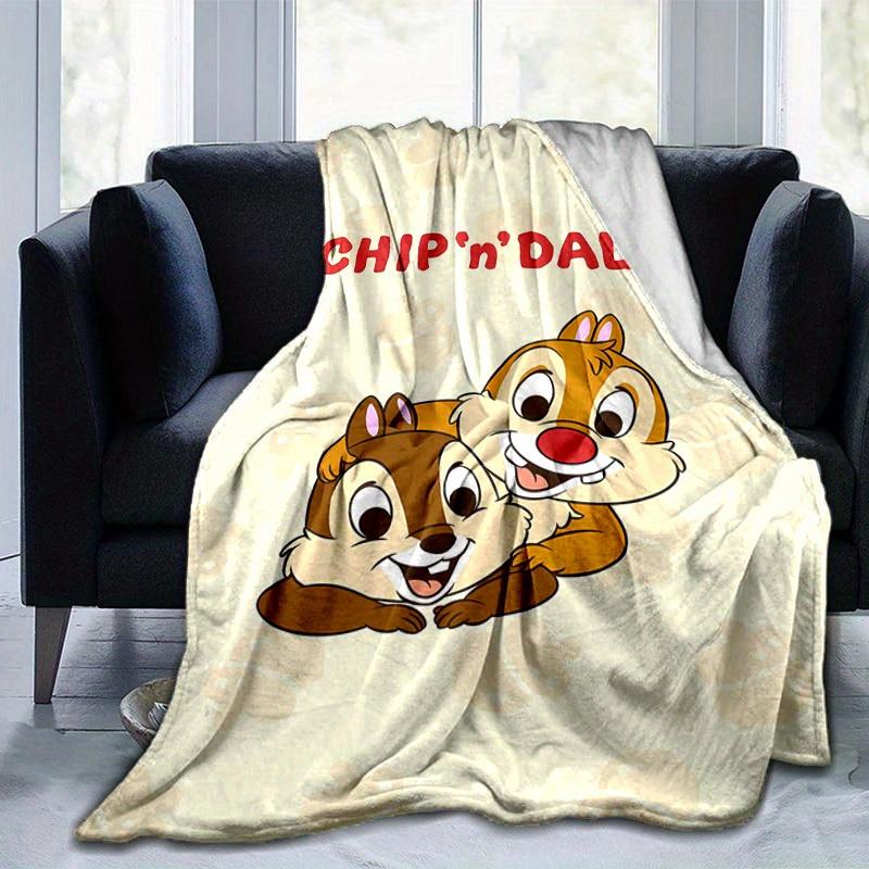 1pc. Cartoon Chip 'n' Dale Throw Blanket, Seasonal, Home Decorative, Soft Plush Blanket for Couch, Bed, or Car Seat Cover, Perfect Gift for