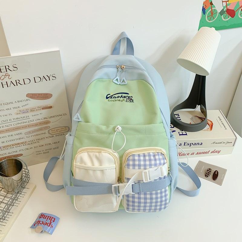 Школьный рюкзак для студента, женский, контрастный цвет