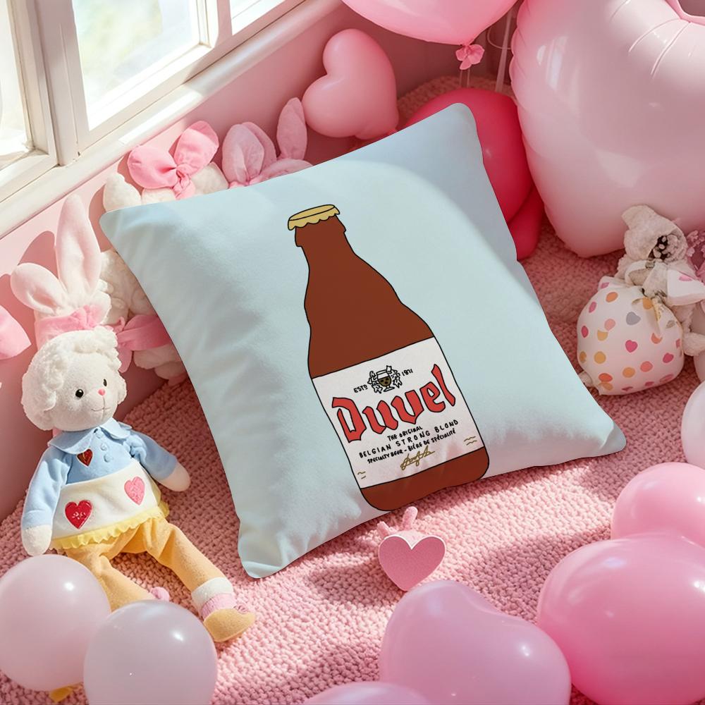 Крутая Защитная Наволочка для Подушки Пива D-Duvel Мягкая Плюшевая Ткань Двусторонняя Печатная Наволочка Теплый Зимний Подушка для Дивана