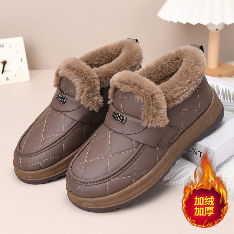 Женские зимние сапоги, новые, зимние, бархатные, утолщенные, повседневные, хлопковые туфли на плоской подошве, теплые, водонепроницаемые, для отдыха