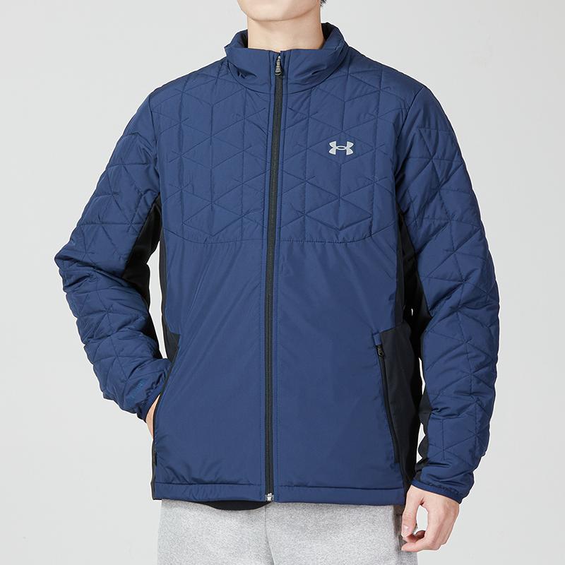 Under Armour Мужская куртка на молнии с принтом логотипа, прямая, синяя 1364642-408