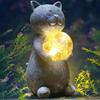 Patio Lawn Yard Solar Garden Statues Resin Solar Courtyard Light Housewarming Outdoor Cat Statue