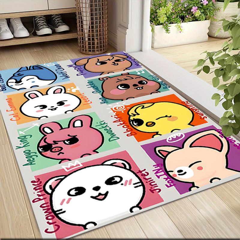 1Pc Adorable Animal Friends Carpet Rug Customizable Soft Washable Antislip Home Living Room Sofa Mats Personalized Rug 091742