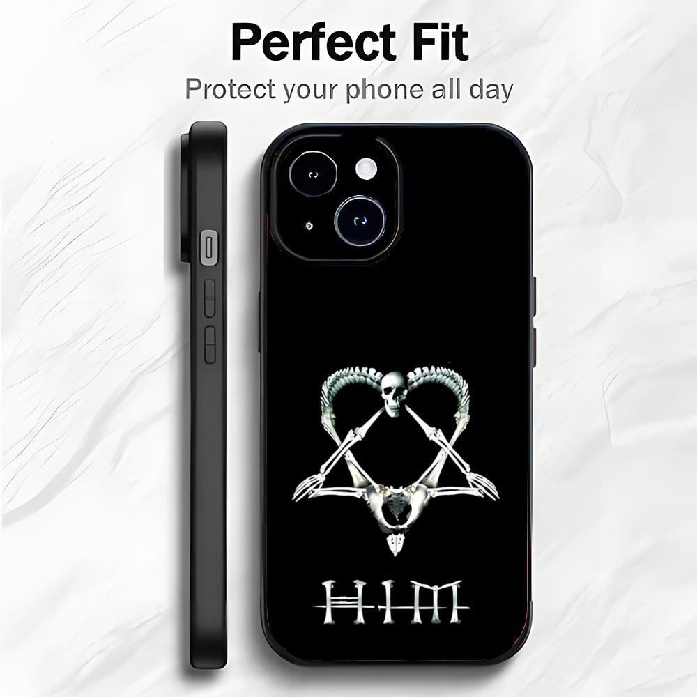 Темная группа HIM H-His Infernal Majesty Чехол для телефона Чехол для телефона Мягкая упаковка Легкий Для iPhone17 16 15 14 13 Pro Max