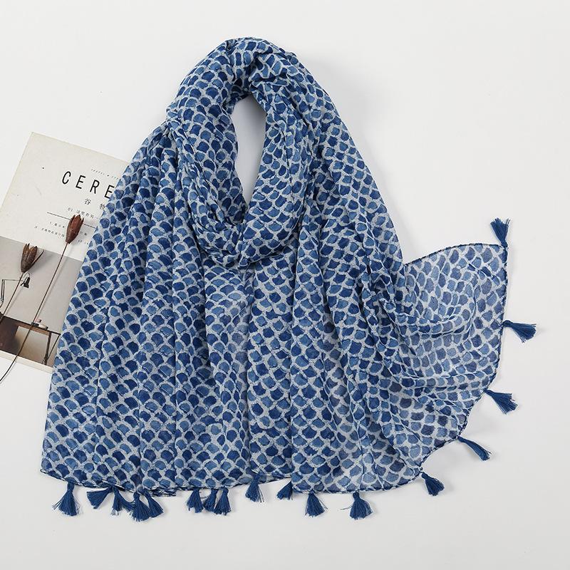 Korean Version of Xiaoxiang Style Cotton and Linen Hand-definition Fringe Scarf for Women  Fashionable  Casual Versatile and Warm Scarf Shawl