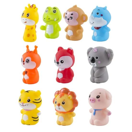 10 пальчиковых кукол-животных для малышей, развивающие игры и ролевые игры: лев, свинья, тигр, лиса, обезьяна, коала, жираф.