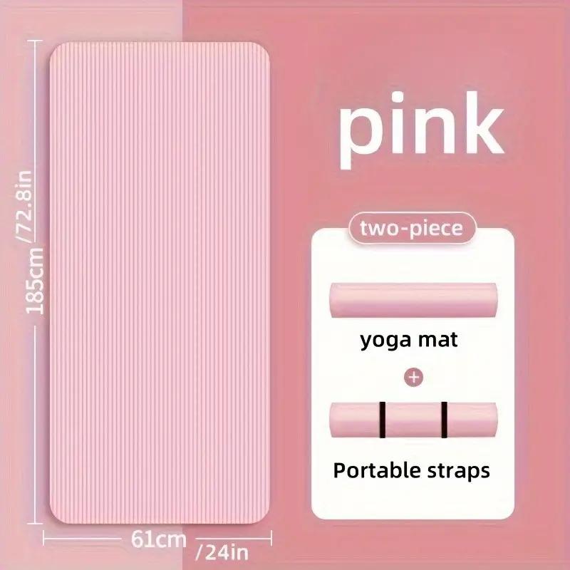 1 шт. Утолщенный Нескользящий Черный Мягкий Коврик для Йоги Прочная Резина NBR Идеально Подходит для Домашних Занятий Спортом, Фитнес-Тренировок и Воркаутов