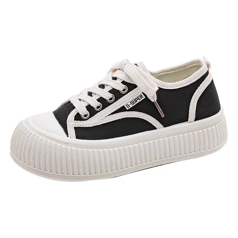 Canvas Shoes Women's Platform Small Man 2025 New Versatile Student Big Head Board Shoes Ins Trendy Soft Sole White Shoes Women