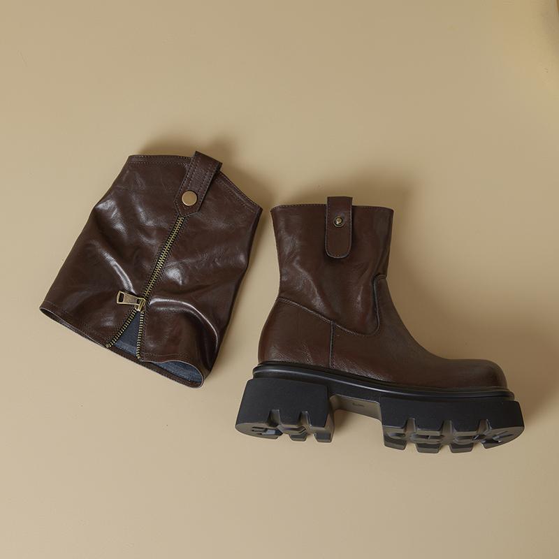 Мода 2025 Женские брюки-ботинки на толстой подошве с квадратным носком Женские ботильоны и полусапожки Большого размера Модные мотоботы женские