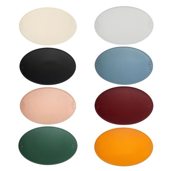 Овальная подставка под тарелку, теплоизоляционная подкладка для обеденного стола, подставка из искусственной кожи, водонепроницаемая, защищает столешницу от царапин и пролитых жидкостей, для домашнего декора стола