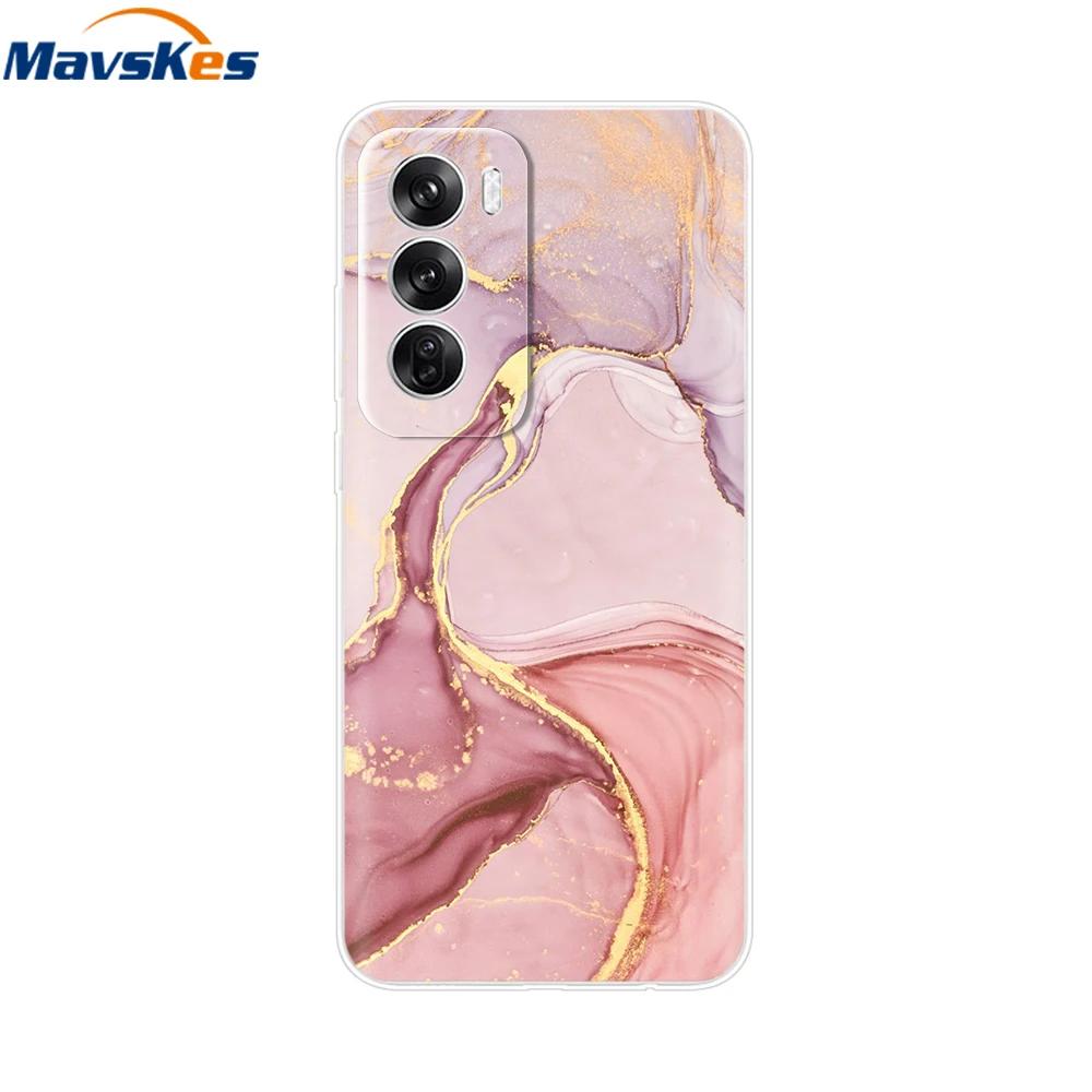 Чехол для OPPO Reno 12 Pro 5G Модный Цветочный Силиконовый Чехол для Телефона Для OPPO Reno 12 Чехол Reno12 Pro Бампер 2024 Мягкий Черный ТПУ Fundas