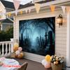 2D plane, 1 piece of 2D plane printed cemetery gothic mist landscape photography background fabric, polyester fabric.PMJ