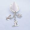 Fashion Skiing Keychain Pendant Sports Key Chain Ski Resort Gift Ornament