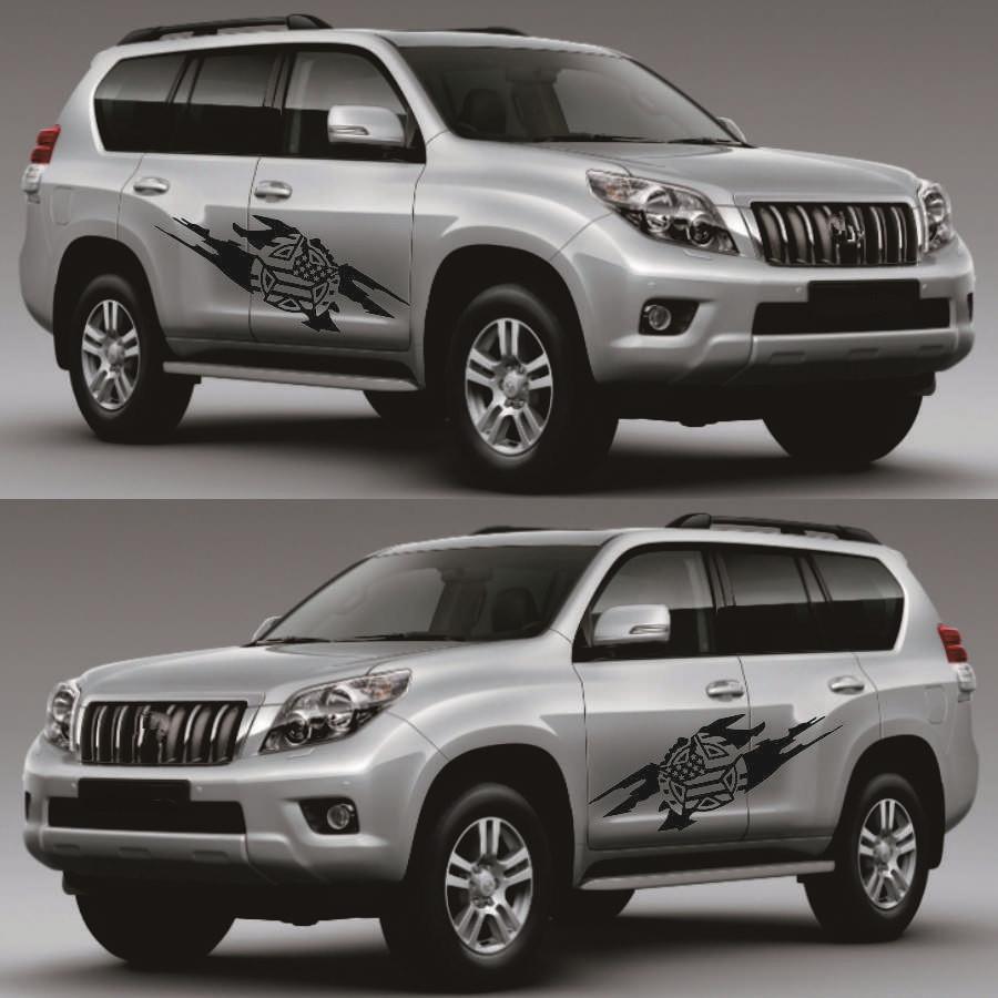 2x Наклейки на боковые двери кузова автомобиля в армейском военном стиле для Jeep Wrangler