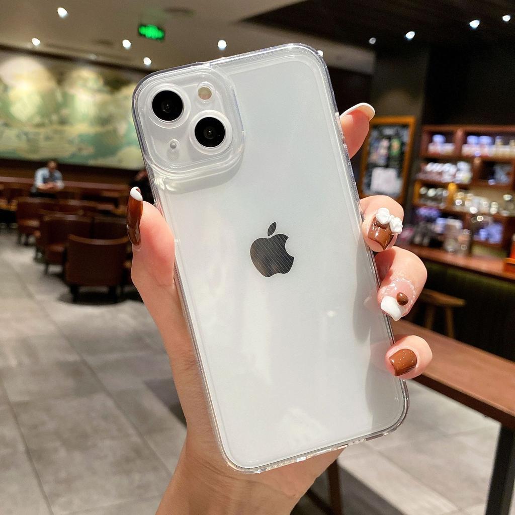 Прозрачный мягкий чехол из ТПУ с прямыми краями для iPhone 15 Pro Max, Полное покрытие, Минималистичный защитный чехол 16 дюймов