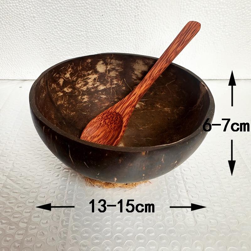 Coconut shell bowl, natural, Hainan, creative, Vietnamese old coconut shell bowl spoon set, dried fruit candle bowl