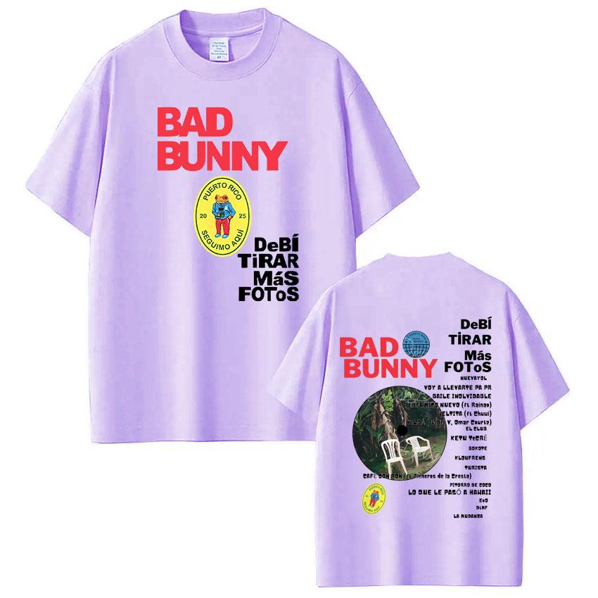 ZX Rapper Bad Bunny Album Tshirt Debi Tirar Mas Fotos DTMF 2026 T Shirts Men Women Clothing Fashion Hip Hop Tshirts Streetwear