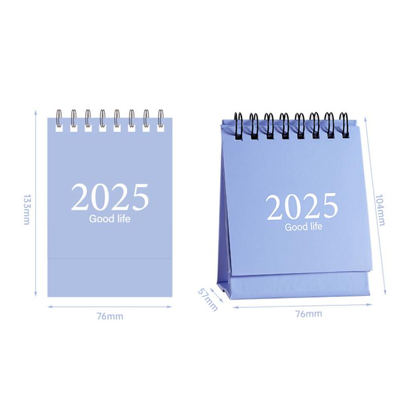 2025 Студенческое украшение рабочего стола Morandi Color Mini Calendar Simple Plan Маленький настольный календарь Милый ежедневник Офисные принадлежности