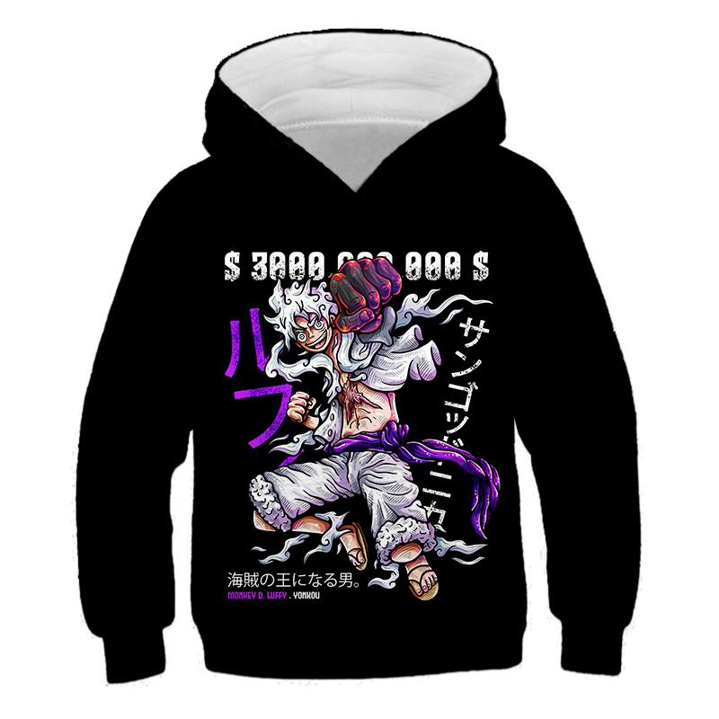 2025 MINISO One Piece Kids Hoodie Sweatshirt One Piece Boys Girls 3D Printing Sport Sweater Cosplay Costume Children Pullovers Tops