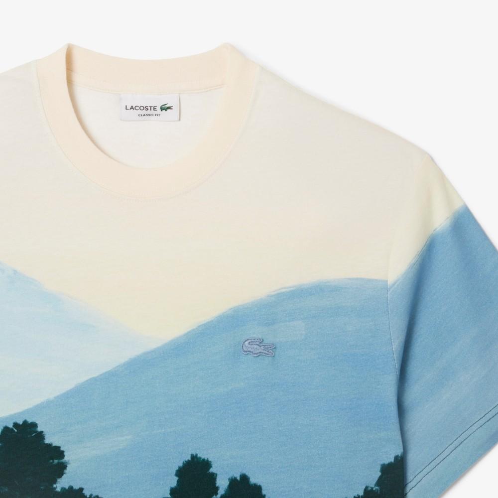 Lacoste Мужская праздничная футболка с жаккардовым узором по всей поверхности, с коротким рукавом TH5896-55N9IX