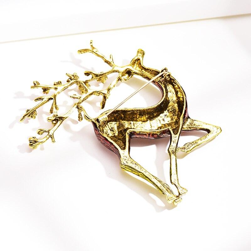 Blucome Классические рождественские броши с изображением пятнистого оленя, медная брошь в виде животного для женщин, мужчин, детей, костюм, свитер, эмалированная булавка, Рождественский подарок