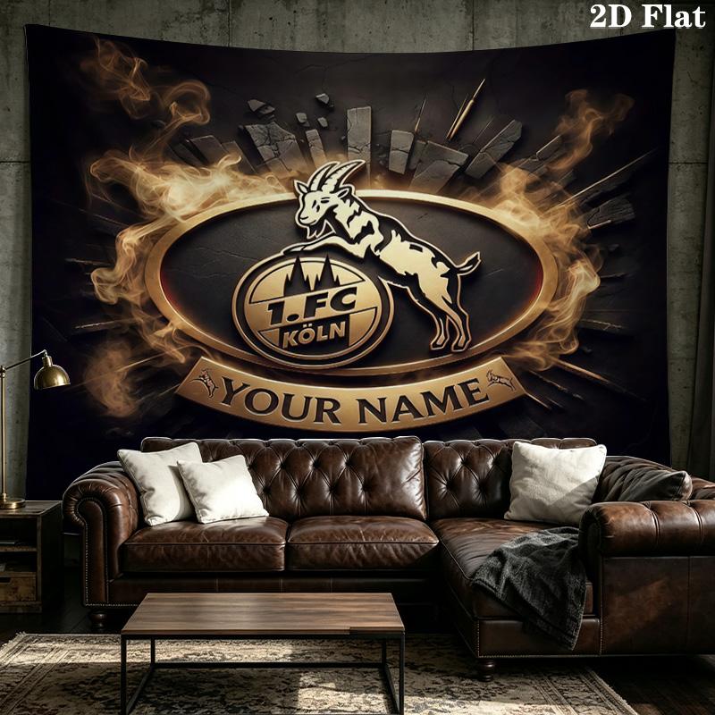 Custom Name 1.FC Köln Printed Tapestry – Wall Hanging for Bedrooms, Dorms, and Home Decor