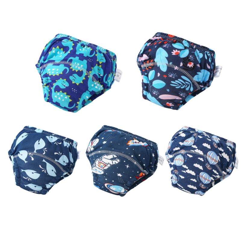 5PC Baby Cotton Cloth Diaper Training Pants Infant Toilet Training Pants for Boys and Girls Summer Diapers Leak Proof and Waterproof