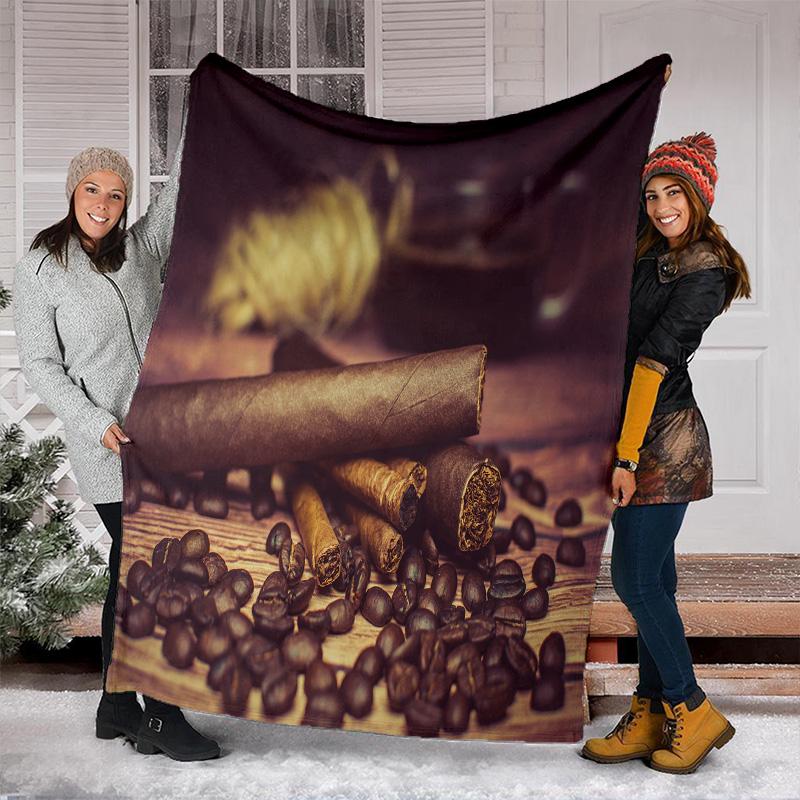 Coffee Bean Cigar Blanket Soft Comfortable All Seasons Perfect Sofa Office Naps Trips Birthday Gift Christmas Present